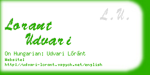 lorant udvari business card